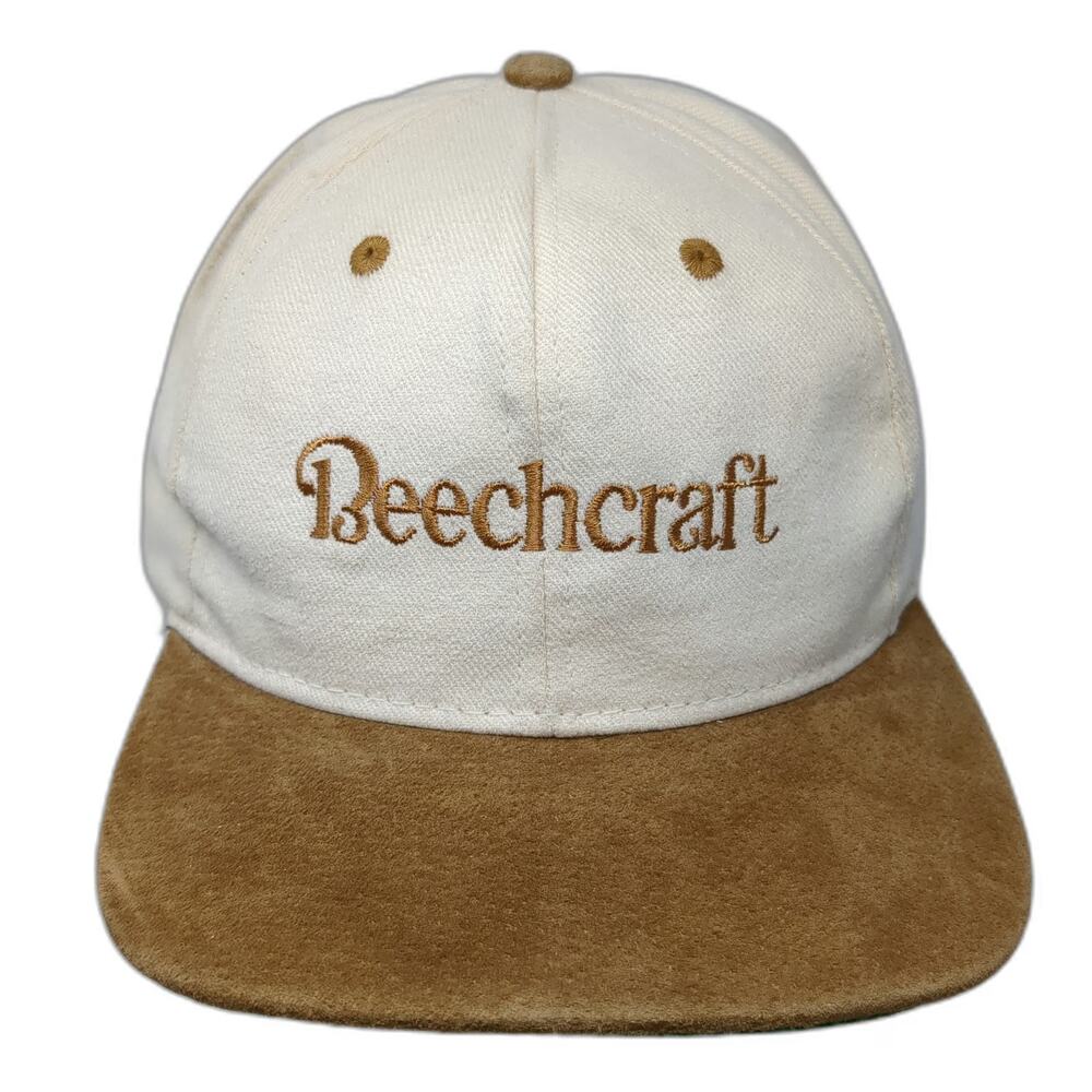 Swingster Baseball Cap Beige OSFM Beechcraft Suede Brim Leather Strapback hat
